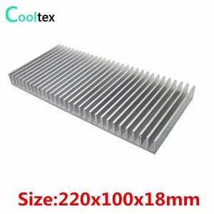 Алюминиевый радиатор высокой мощности 220x100x18 мм, радиатор для силового транзистора, электронный чип, светодиодный IC, радиатор, охлаждение