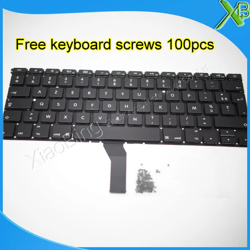 Совершенно новая Французская клавиатура AZERTY FR + 100 шт. винтов клавиатуры для MacBook