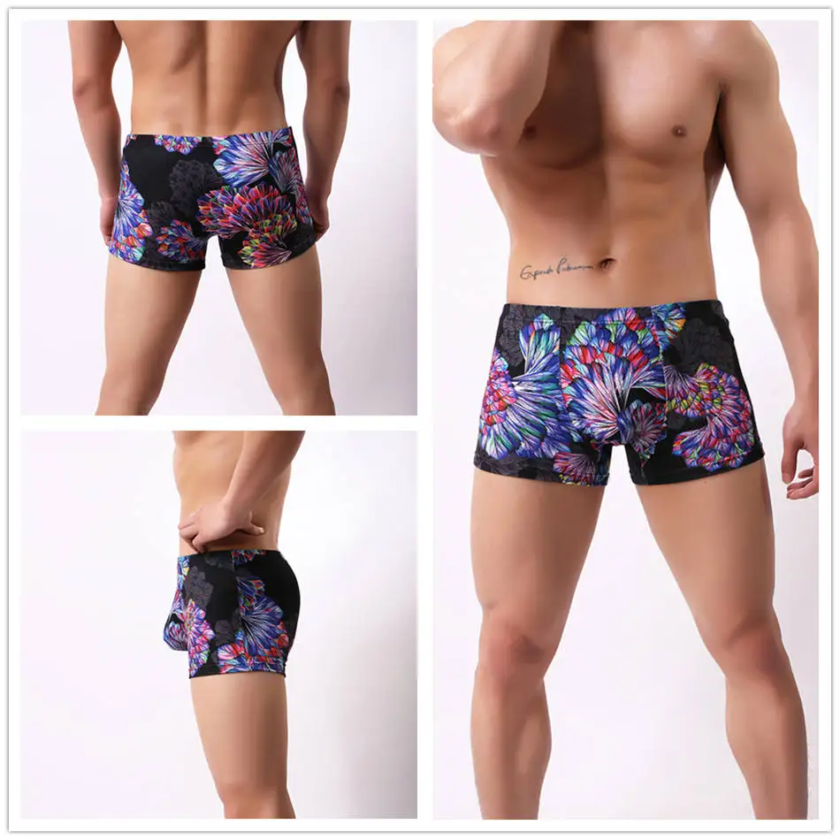 4 шт./лот, мужское нижнее белье, боксеры, мужские трусы Calzoncillo Hombre, шелковые трусы, мужские шорты, забавные мужские трусы