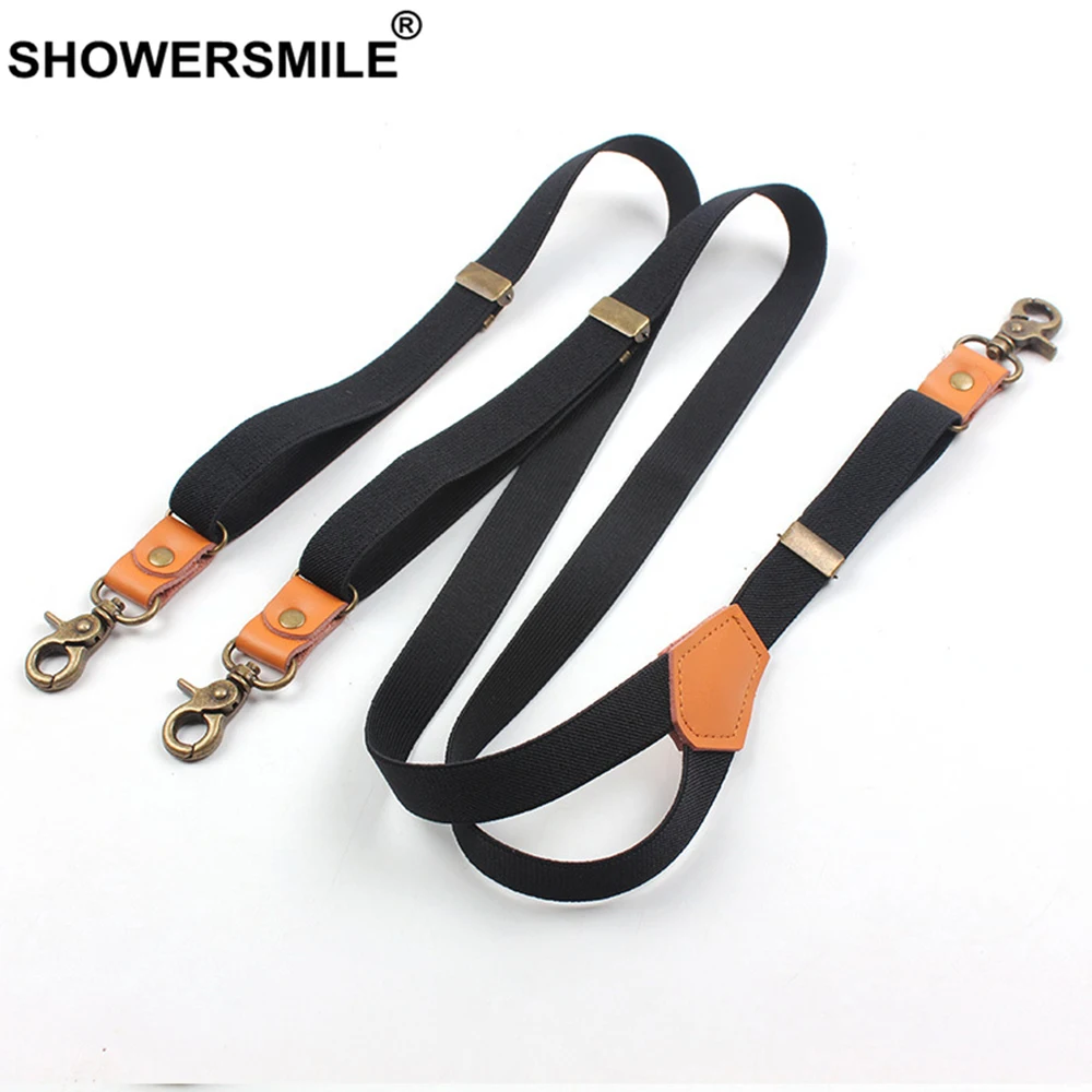 SHOWERSMILE женские подтяжки триггер оснастки Подтяжки женские черные Y сзади тонкие Подтяжки Высокое качество дизайнерские женские брюки ремень