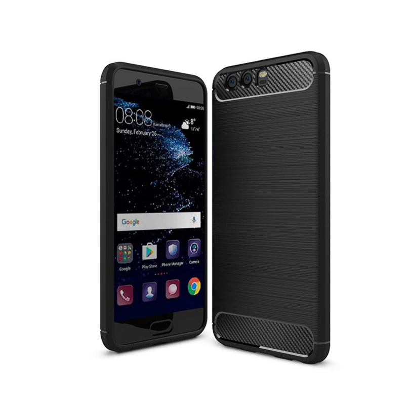 black Для huawei P10 чехол на huawei P10 чехол Ascend P 10 Премиум силиконовый смешанный гибридный защитный мягкий чехол - Цвет: black