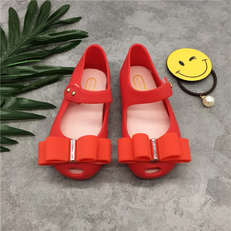 Мини-сандалии Melissa; летняя детская прозрачная обувь с бантом для девочек; 3 цвета; сандалии melissa; пляжные сандалии для девочек; 14-16,5 см