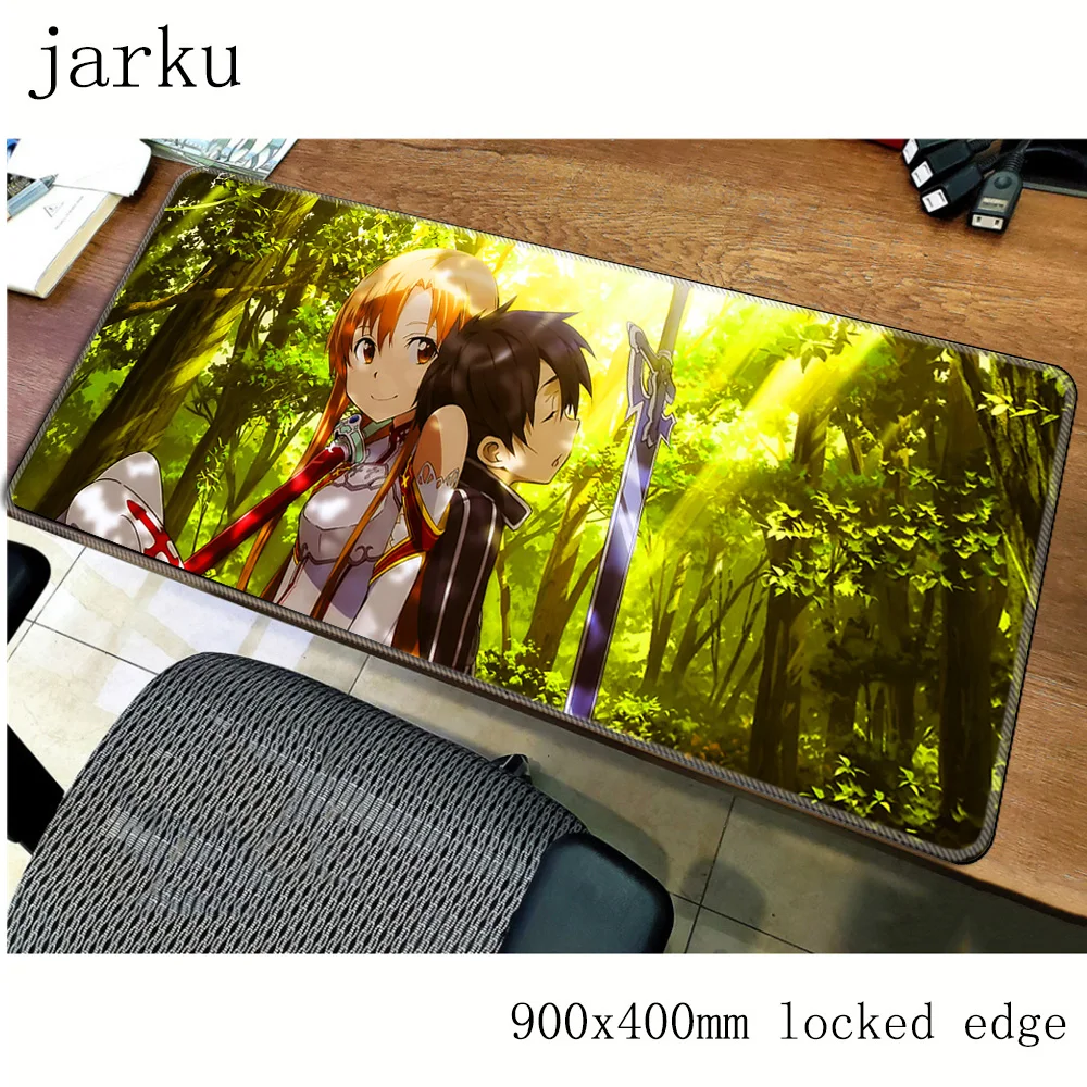 Игровой коврик для мыши Sword Art Online компьютерный 90x40 см под заказ эргономичный