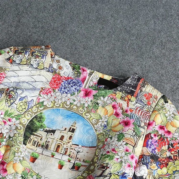 Высокое качество Европейский Американский женское элегантное печатное