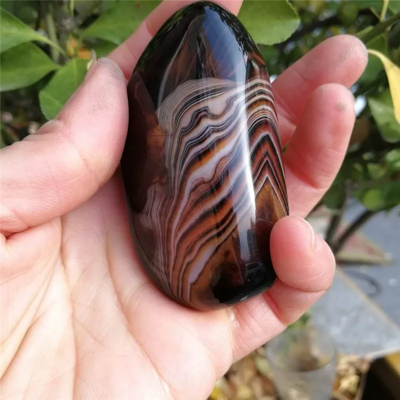 Натуральный Цветной пальмовый камень Sardonyx агатовый неровная гладкая