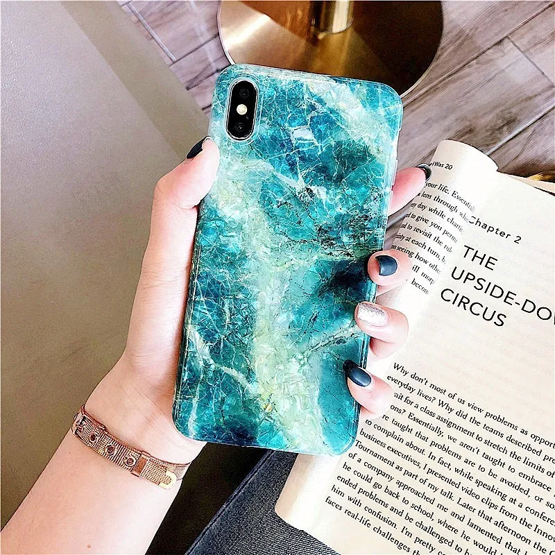 Мраморный чехол для iphone 7 XS MAX 6 6S 8 Plus X XR мягкий силиконовый из ТПУ с узором