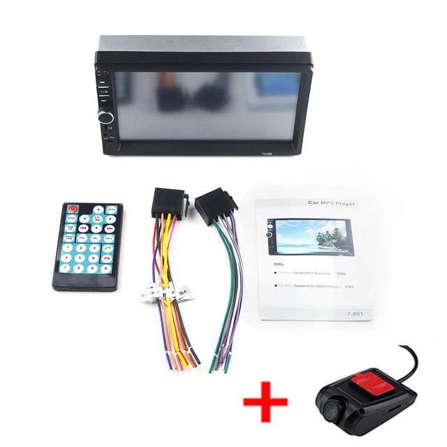 with dvr 2 DIN Авторадио Bluetooth Mirrorlink автомобильный стерео " HD MP5 Автомобильный мультимедийный проигрыватель Aux FM задняя камера рулевое колесо управление - Цвет: with dvr