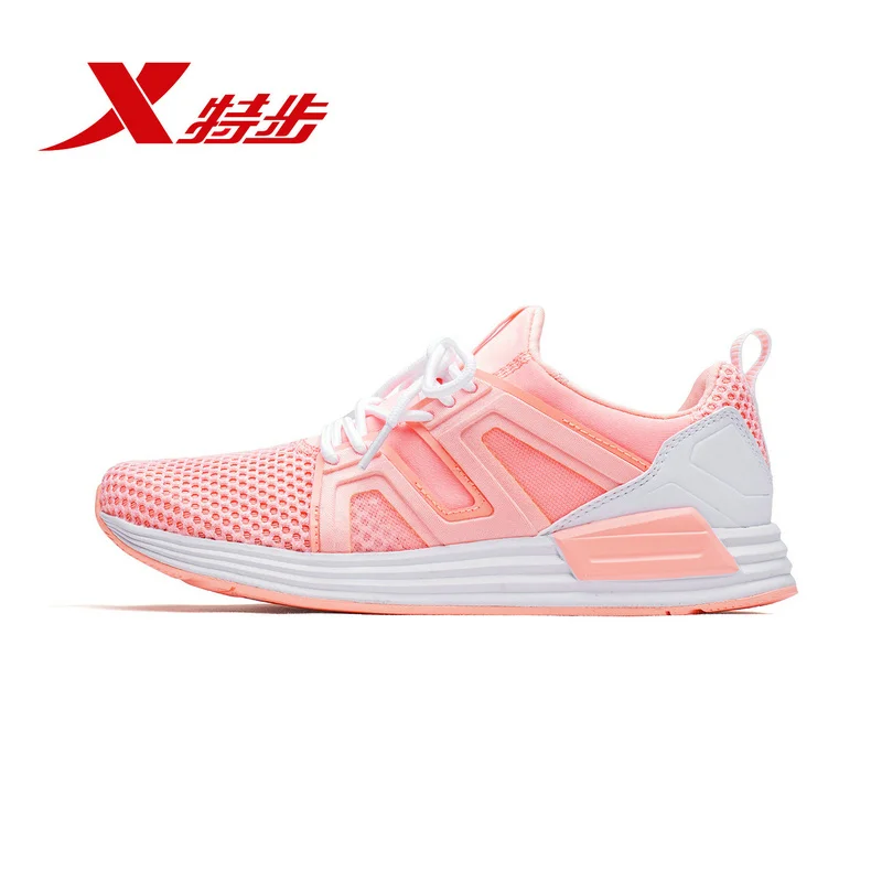 pink white Xtep, мужские и женские повседневные кроссовки, новые удобные дышащие подлинные спортивные женские и мужские кроссовки 982219329506 - Цвет: pink white