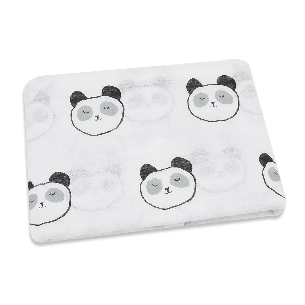 Panda Розовый Лебедь, хлопок, фламинго, роза, фрукты, принт, муслин, детское одеяло s, постельные принадлежности, детское Пеленальное полотенце для пеленки для новорожденных, одеяло - Цвет: Panda