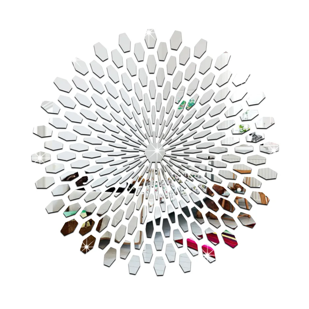 DIY циркулярное геометрическое зеркало интенсивное графическое наклейки на стену