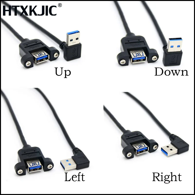 30 см USB 3 0 A гнездовая Панель Крепление к male 90 градусов вверх и вниз левый правый