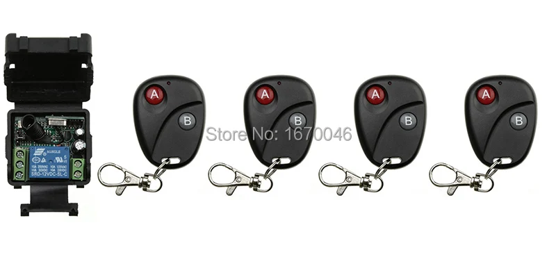 DC 12V 10A 1CH беспроводной Радиочастотный пульт дистанционного управления 4 передатчика + 1 приемник для доступа/дверной системы/лампы/окна