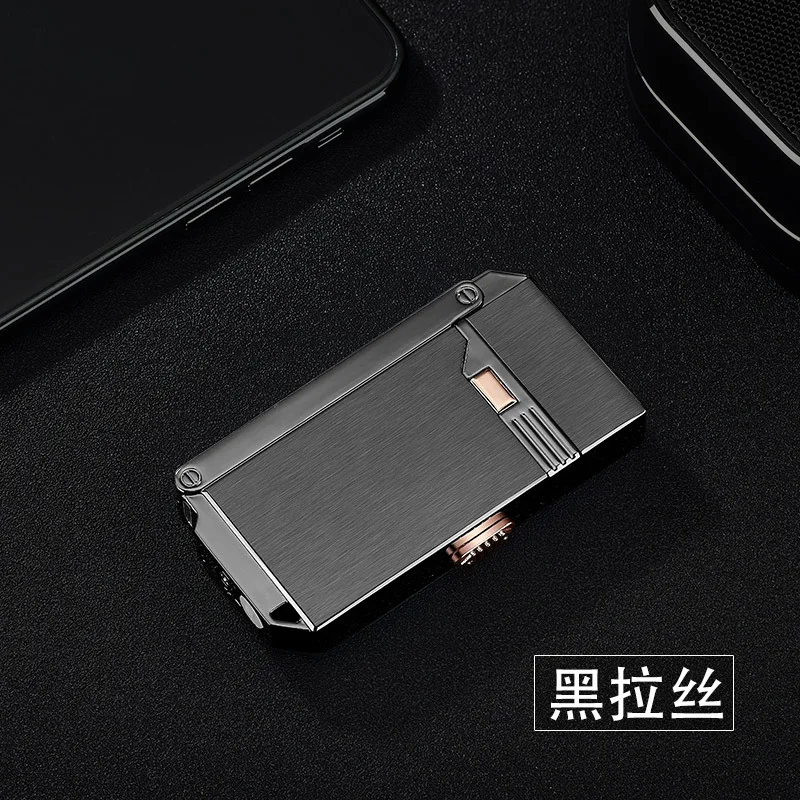 Black Дизайн 2 в 1 газовая зажигалка USB дуговая плазменная зажигалка электрическая перезаряжаемая Зажигалка многофункциональные Креативные мужские подарки - Цвет: Black