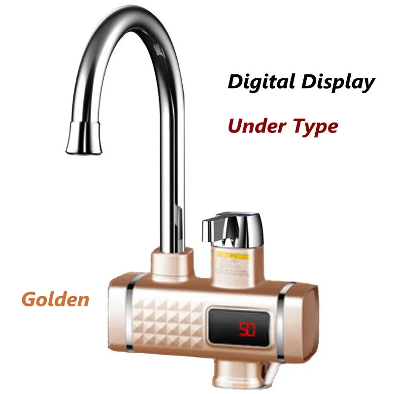XJS-SX-Golden DMWD 3000 Вт мгновенный Электрический водонагреватель с дисплеем температуры, электрический водонагреватель без резервуара для горячей воды, для ванной, кухни, 220 В, ЕС - Цвет: XJS-SX-Golden