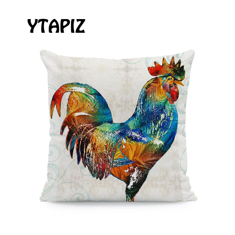 Роскошная Подушка Красочные Петух и курица для поджигания наличных бабочка