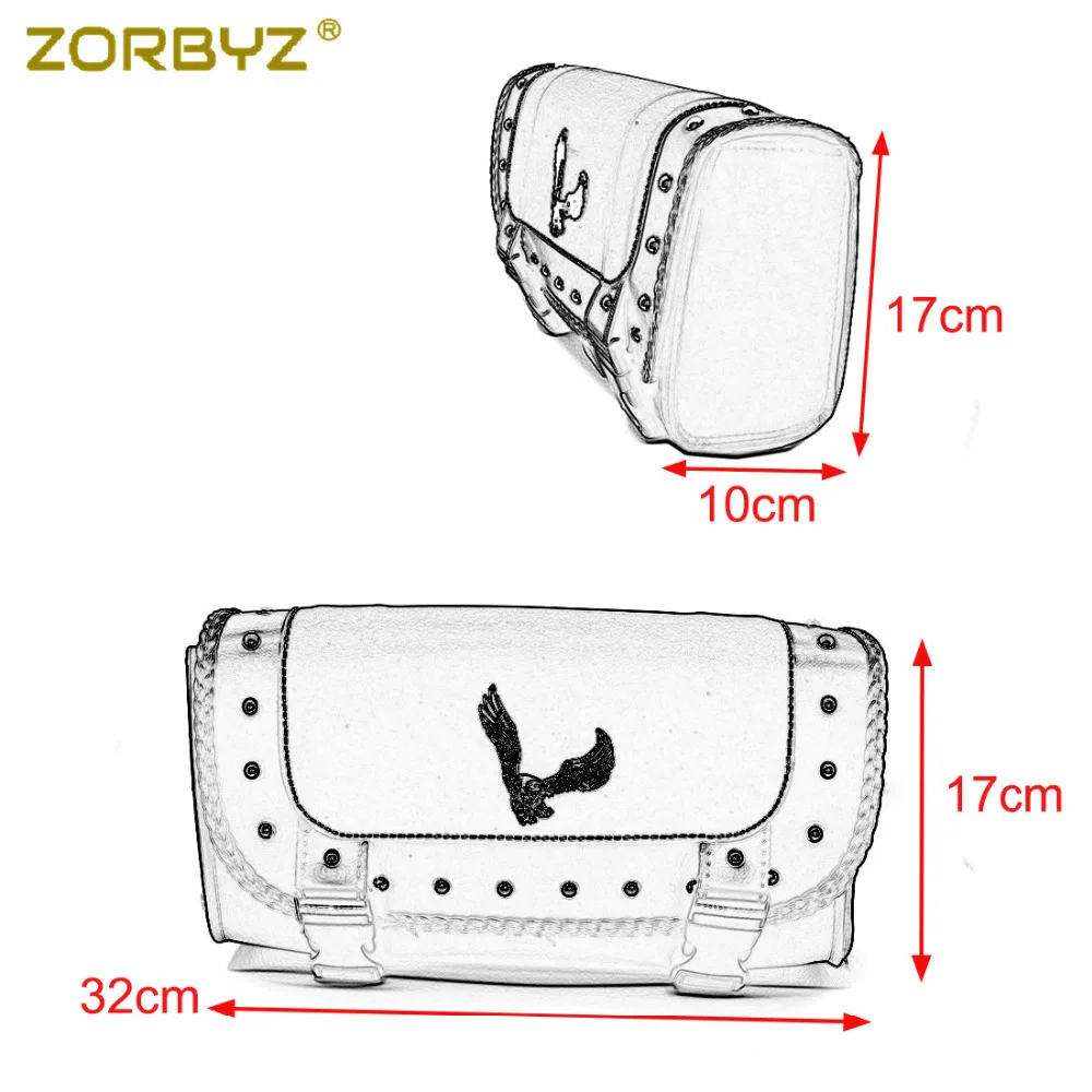 ZORBYZ мотоциклетные Черные Сумки из искусственной кожи с седлом орла сумка для