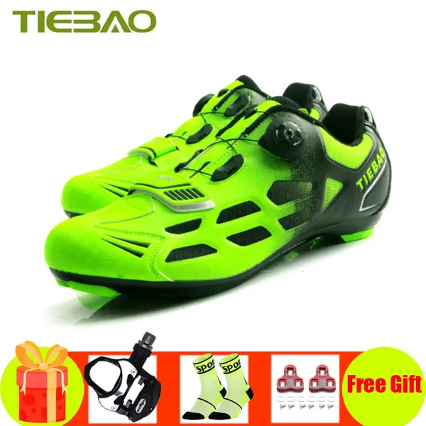 pedals with 1259A G Tiebao sapatilha ciclismo самоблокирующиеся мужские wo мужские профессиональные велосипедные ботинки для шоссейного велосипеда обувь для верховой езды - Цвет: pedals with 1259A G
