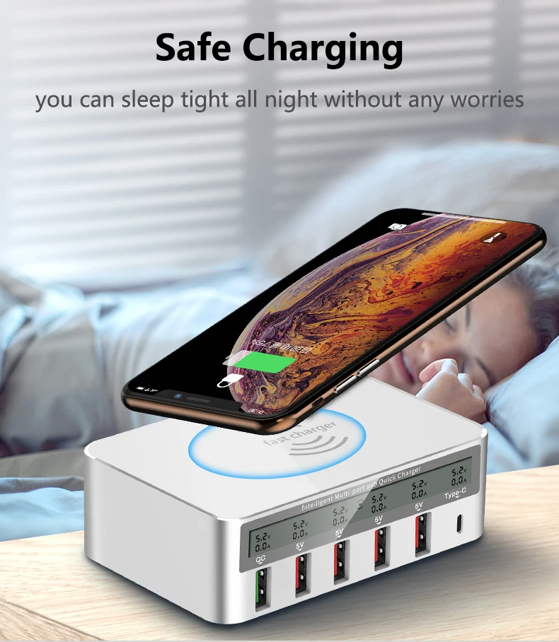 QI Беспроводное зарядное устройство Quick Charge 3,0 usb type C зарядное устройство адаптер для iPhone Xiaomi samsung Быстрое зарядное устройство QC 3,0 USB разъем