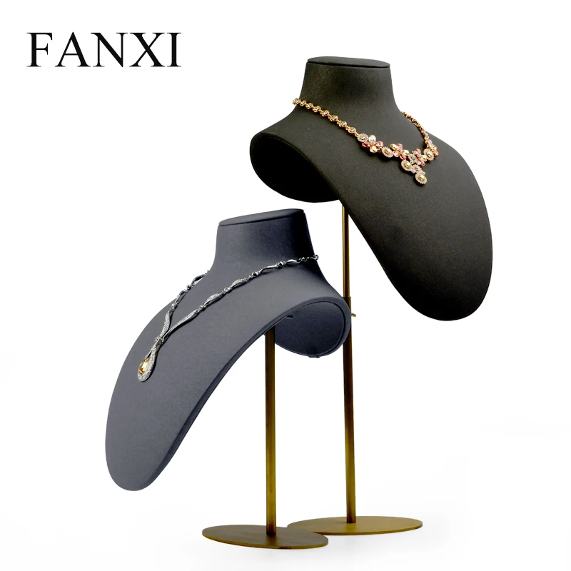 FANXI новое ожерелье стенд бюст микрофибра с регулируемой металлической стойкой