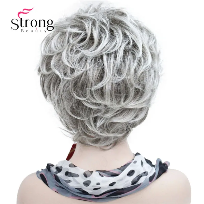 StrongBeauty короткие мягкие взъерошенные кудри парик Рыжий, темно-коричневый полный синтетические парики для женщин - Цвет: 48T