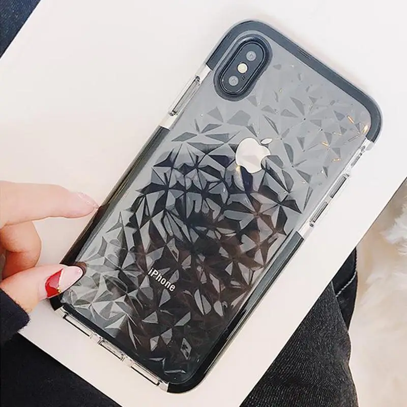 Роскошный чехол для iPhone X XR XS Max 7 8 Plus из мягкого ТПУ прозрачный противоударный 6