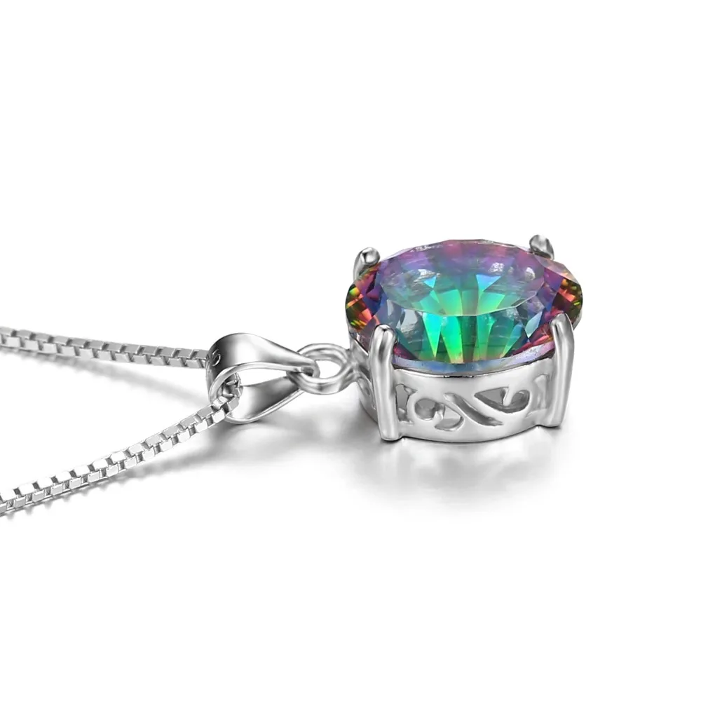 JewelryPalace 3.5ct Подлинная Радуга Своих Мистик Топаз Вогнутый Овальном Подвеска Solid