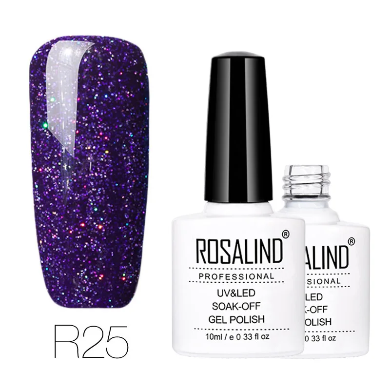 R25 Rosalind Rainbow 10 мл популярный R01-29 Цветной Гель-лак УФ светодиодный гель отмачиваемый Перманентный гель для полировки - Цвет: R25