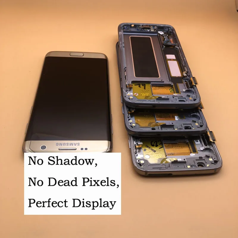 5,5 '' ЖК-дисплей без теней с рамкой для SAMSUNG Galaxy s7 Edge SM-G935 G935F G935FD lcd сенсорный экран