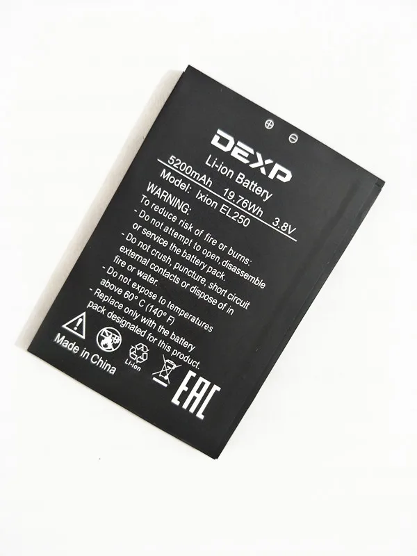 AZK новый аккумулятор 3 8 в 5200 мАч Сменный для DEXP IXION EL250 AMPER E Phone|battery for|battery 3.8v3.8v battery |