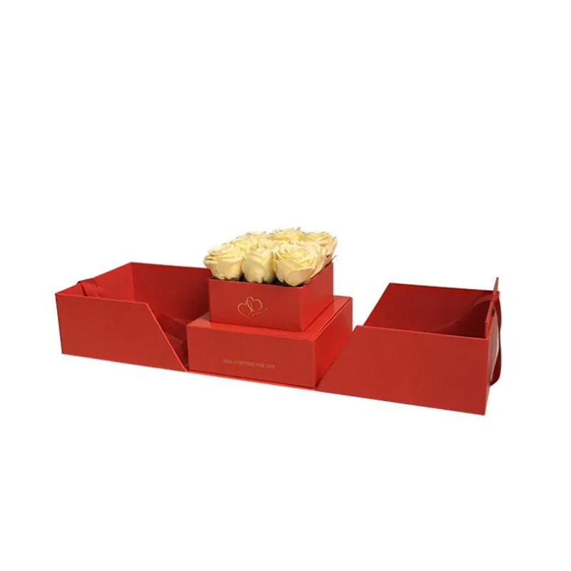 color same as pic 19x19x21 см цветок квадратный Подарочная коробка может открыть две стороны, Свадебная вечеринка украшения сувениры подарки на годовщину/День матери подарок - Цвет: color same as pic