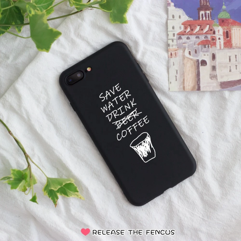 FENCUS for Vivo V9 Y71 Y81 V11 V11i Pro Y91 Y95 Y91i Y85 Y81i Back Cover Couple Fashion Phone cases Coffee Letter Soft Coque |