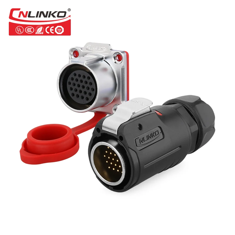 CNLINKO M24 пластик 10 12 19 24 Pin открытый многоядерный IP67 водонепроницаемый разъем Мощность сигнал совместимый матч - Цвет: 24 pin