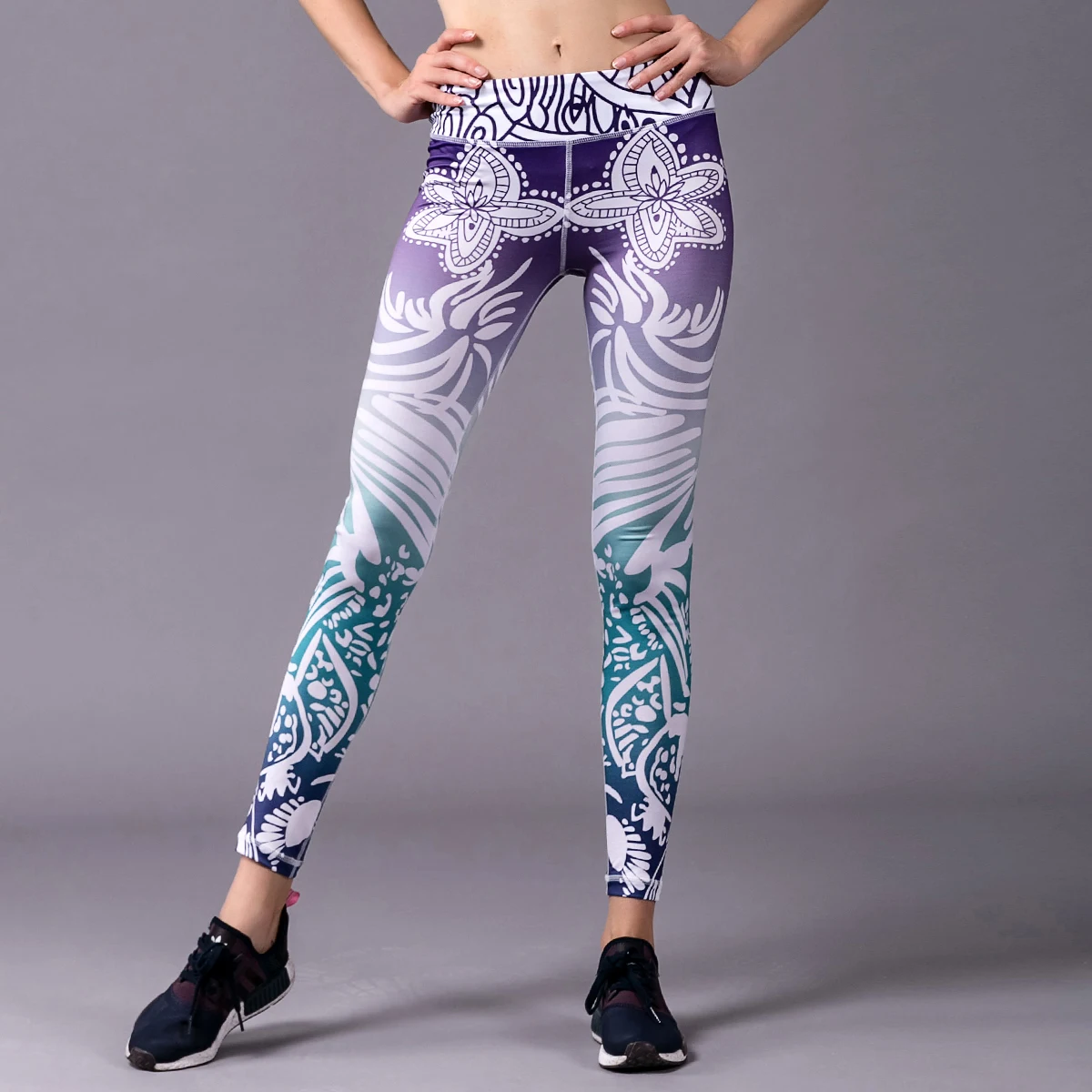Милые штаны для йоги для девочек с принтом листьев, леггинсы для бега, фитнеса для подростков, цветные женские обтягивающие спортивные обтягивающие штаны