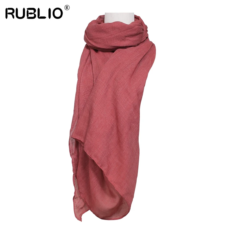 Rublio 2017 женские шарфы мягкая сплошной хиджабы длинную голову шарф двусторонний