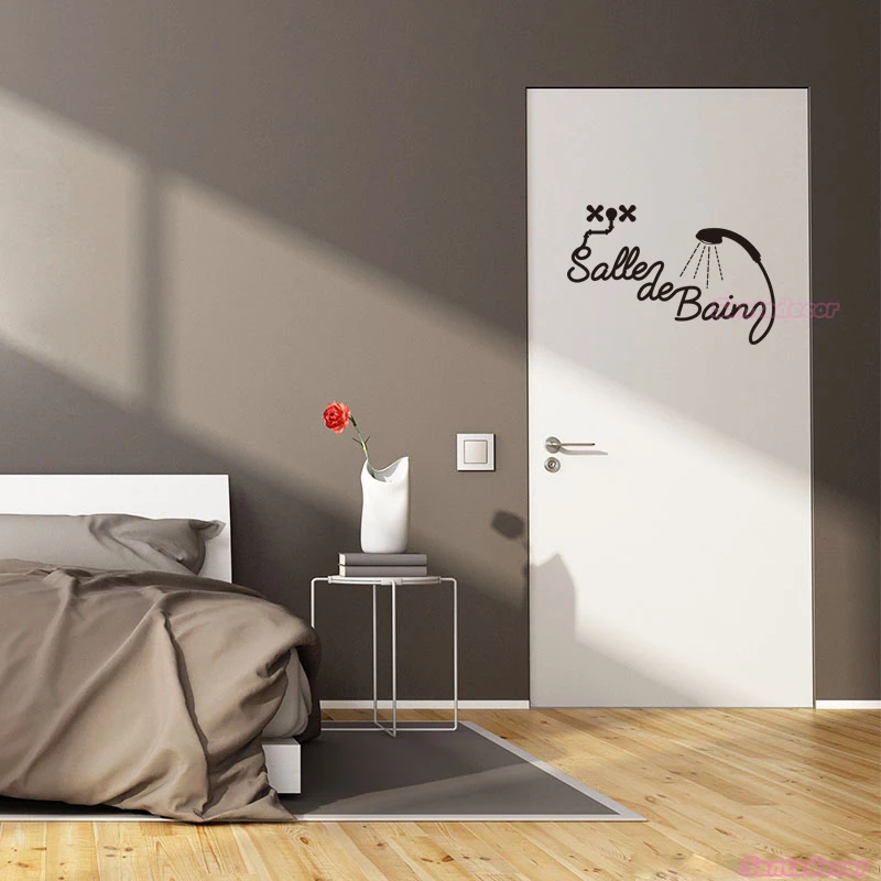 Французский Salle De Bain виниловые наклейки на стену Mural Наклейка в ванную домашний