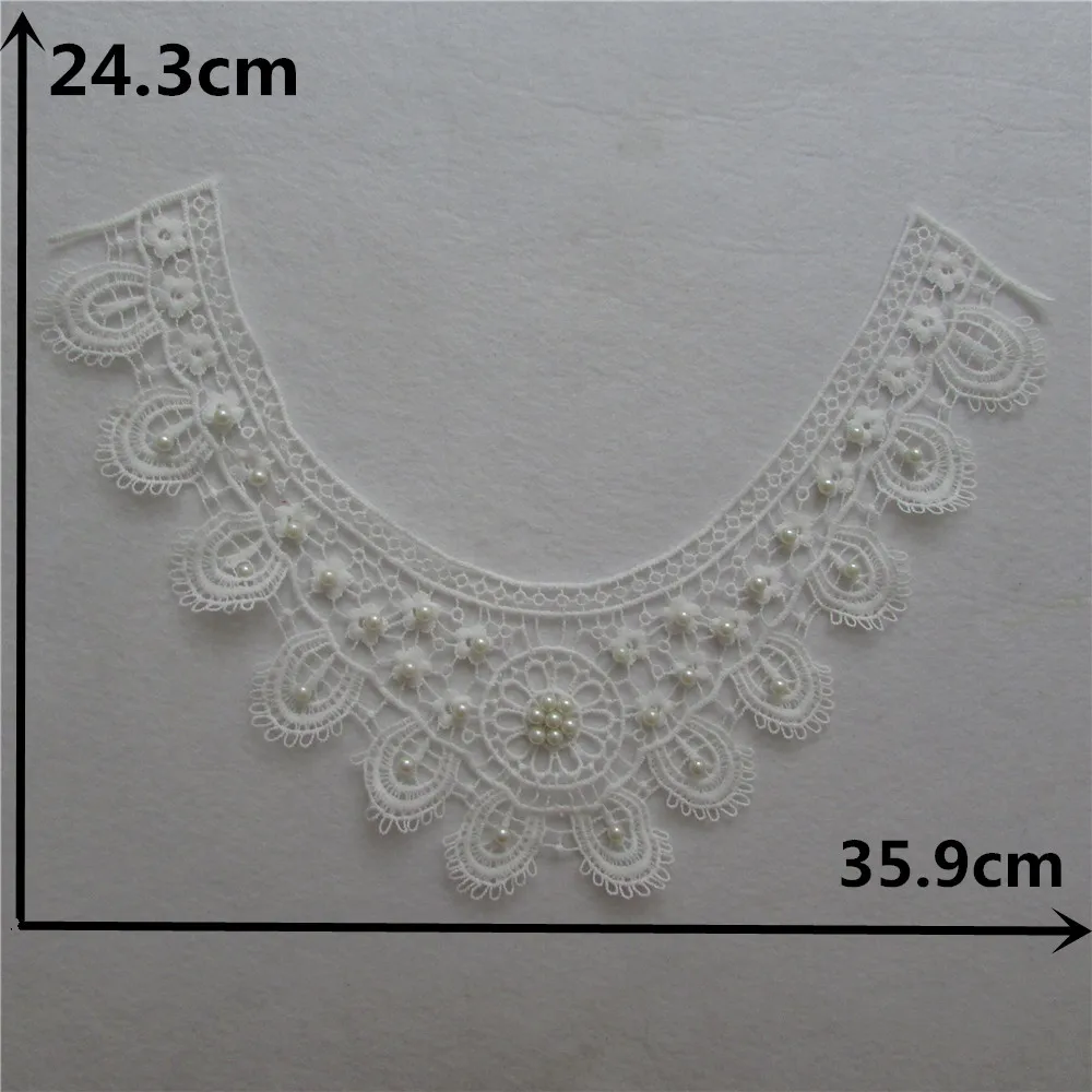 High quality white Lace Neckline Decor Clothing Supplies Sewing Applique Embroidered Fabric Collar DIY Costume Accessories | Дом и сад