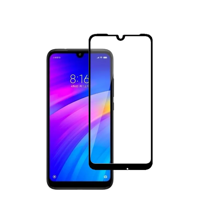 Черный 2 шт закаленное стекло для Xiaomi Redmi 7 Полное покрытие экрана защитное закаленное стекло для Xiaomi Redmi 7 - Цвет: Черный