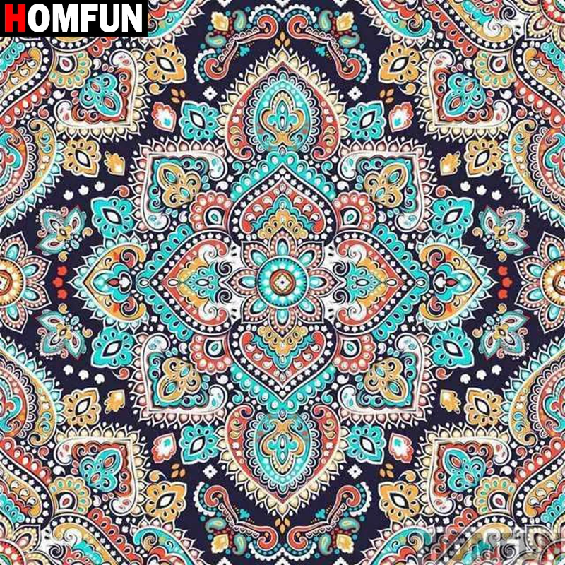 HOMFUN 3D алмазов картина &quotс изображением цветка Мандалы&quot Сделай Сам Полный