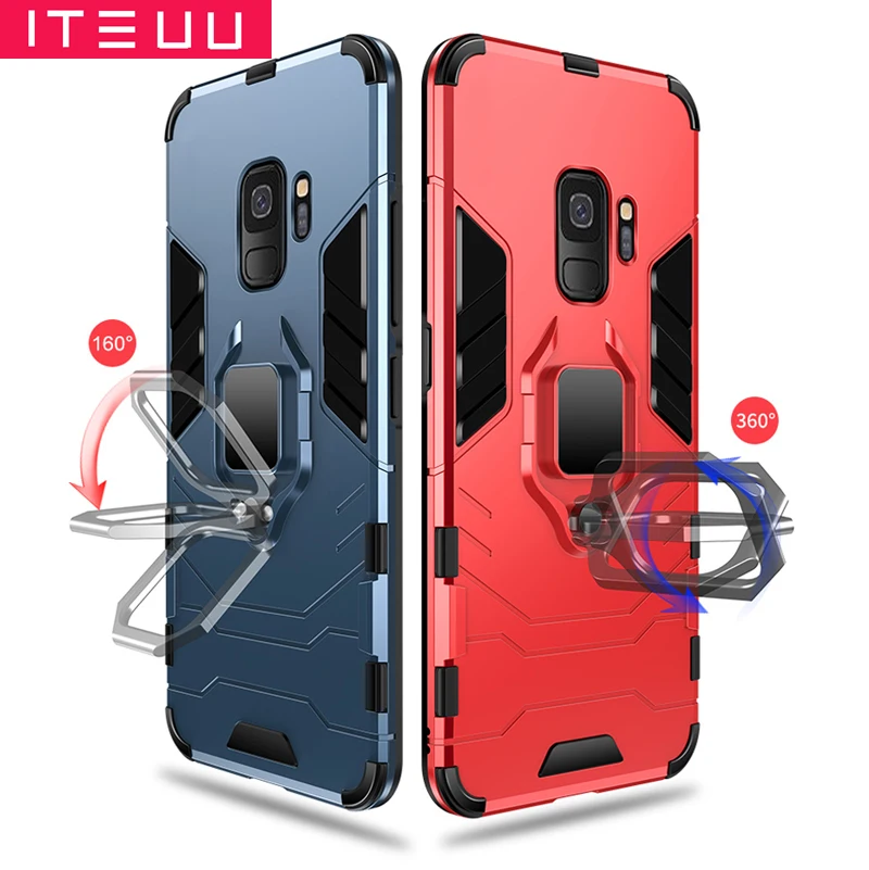 ITEUU Антидетонационная подставка держатель Броня чехол для samsung Galaxy S9 S9 Plus чехол противоударный чехол для samsung s9 s9plus