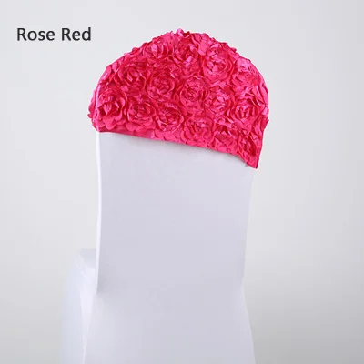 rose red Дешевые 20 шт/партия Желтый/Синий/Розовый 3D розы спандекс гостиничный Банкетный стул задний Декор-покрытие лента для украшения свадебной вечеринки - Цвет: rose red