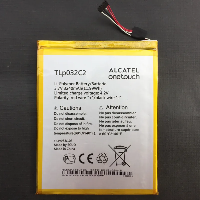 100% Новинка Высокое качество 3240 мАч TLp032C2 батарея для Alcatel TLp032CC One Touch Pixi 8 0 3G 9005X OT