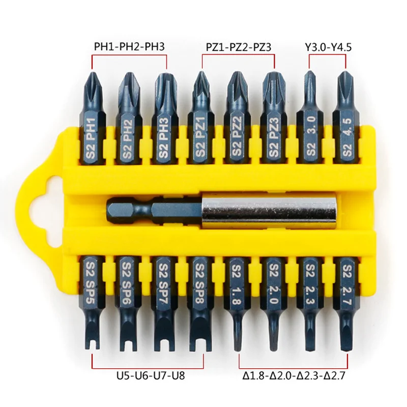 Новинка 17 шт./компл. 4 типа Шестигранная звезда Torx магнитный держатель отвертка