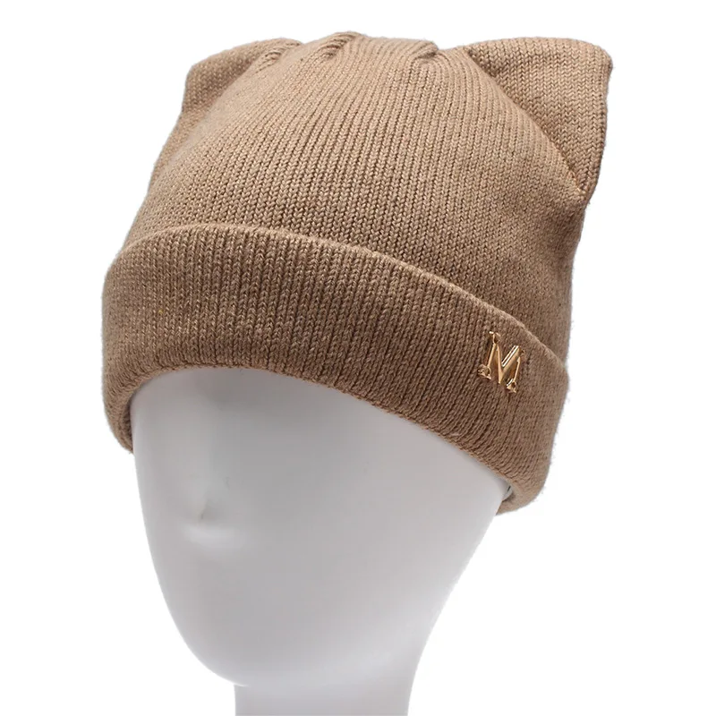 2018 осенне зимняя обувь новые женские вязаная шапка Корейская версия кошачьи уши