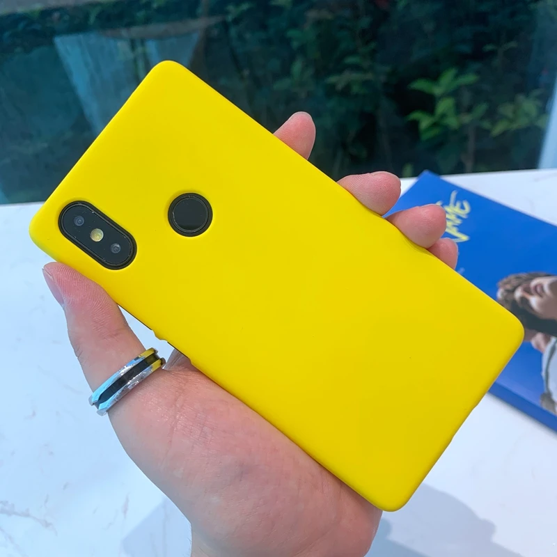 Цветной Матовый Жесткий Пластиковый PC чехол для телефона для Xiaomi mi 8 9 SE A1 A2 Lite Red mi Note 5 Plus 6 6A 7 Pro Go Pocophone F1 Coque - Цвет: Yellow