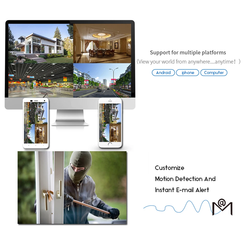 PUAroom 8CH IP Full HD IP66 Водонепроницаемая камера безопасности с RoHS FCC CE одобренный H.264 NVR
