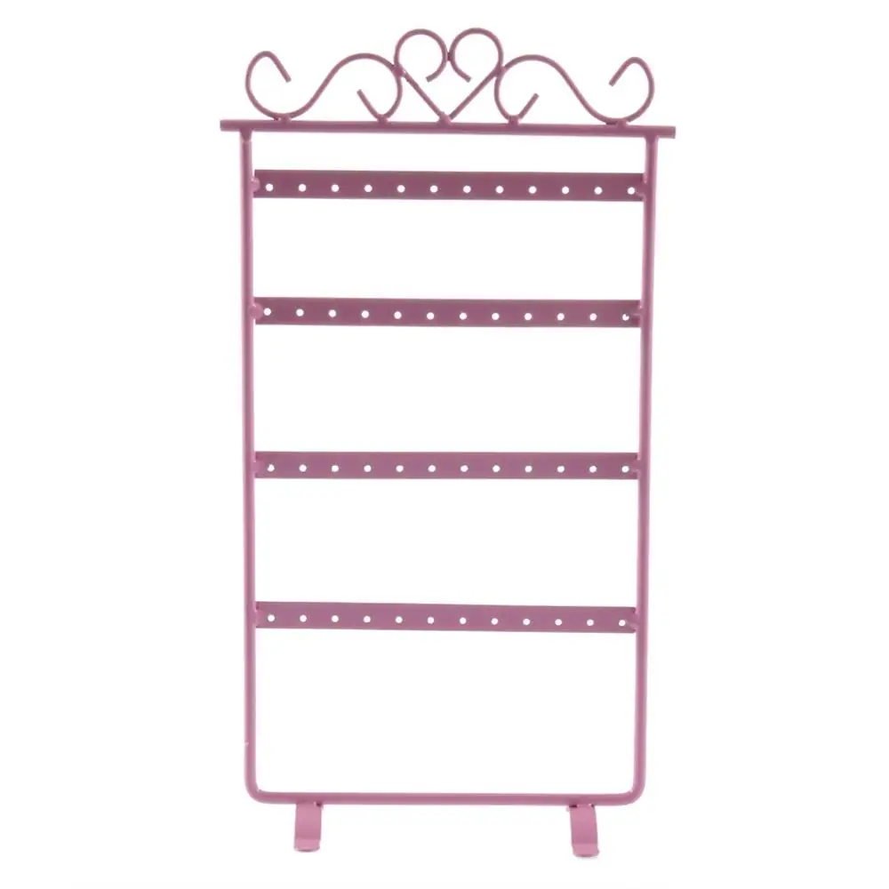 pink 48 отверстий, серьги, шпильки для ушей, стеллаж, металлический держатель для ювелирных изделий, стенд, органайзер, витрина, розовый, 295*160 мм, для розничной торговли - Цвет: pink