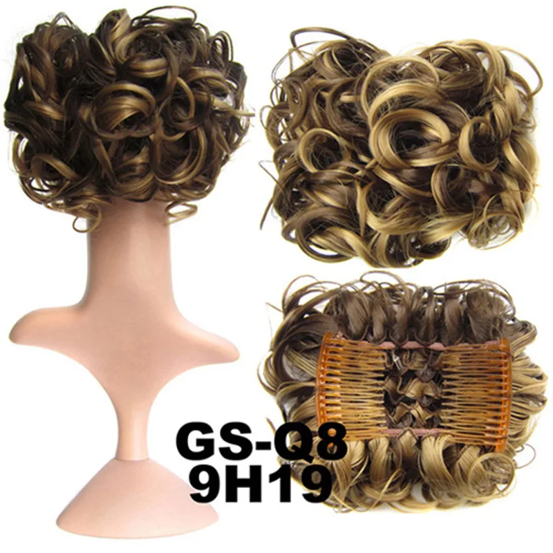 Jeedou Updos синтетические волосы шиньон с зажимом для наращивания волос смешанные цвета волосы булочка пусковая кудрявая шиньон свадебные волосы Updos для элегантных