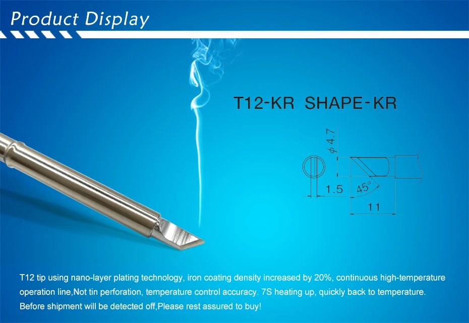 QUICKO T12-KR форма серии K электронные ПАЯЛЬНЫЕ НАКОНЕЧНИКИ Утюг паяльный наконечник сварочные инструменты для FX907/9501 ручка T12 OLED станция