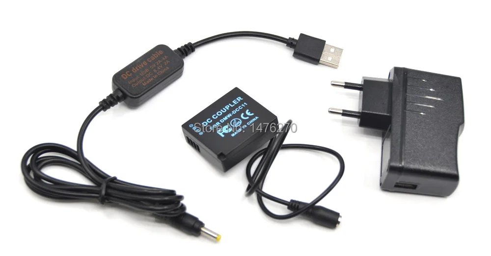 DMW-DCC11 BLG10 BLE9 пустышка батарея+ мобильный Банк питания кабель+ USB адаптер для Lumix GF5 GF6 GX80 GX85 GX86CGK GX7 Mark II ZS60 TZ85