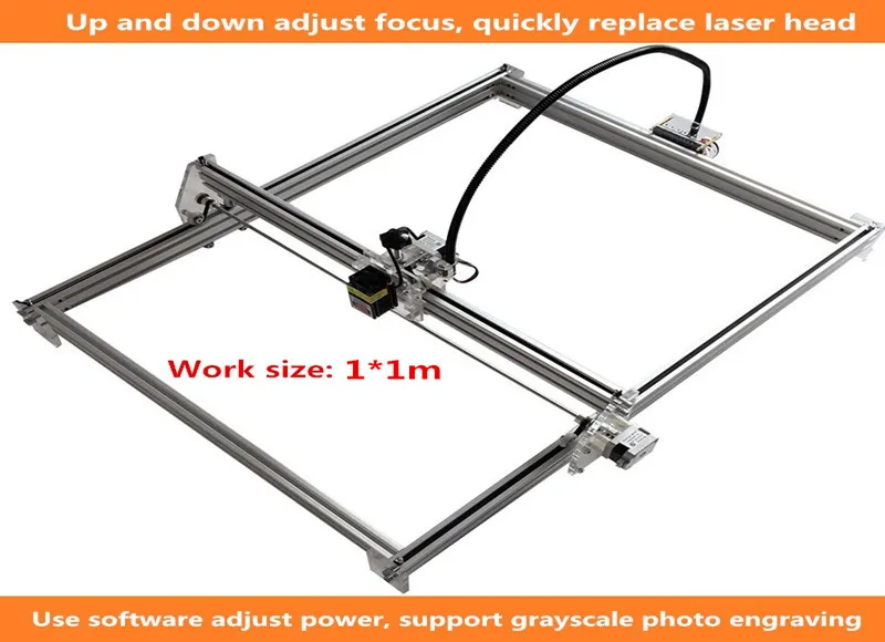 DIY 10Whigh power лазерный гравировальный станок металла CNC лазерная резка 1*1 м